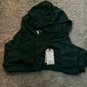Prana XL  Frieda Hooded top, dark green NWT
